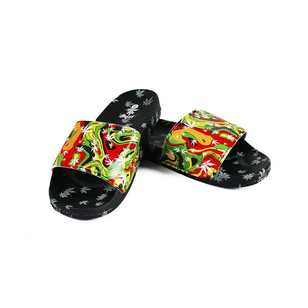 Himpy Slides - Mens Jamaican Pearl Black Sandal - 1 Pair Per Pack 1