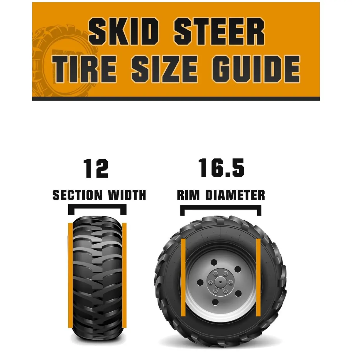 10X16.5 Trac Chief 8 Ply Skid Steer Tire Carlisle 51S3d1 2