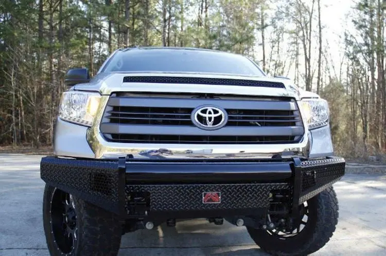 Fab Fours Tt07-K1861-1 Toyota Tundra 2007-2013 Black Steel Front Bumper No Guard With Tow Hooks 2