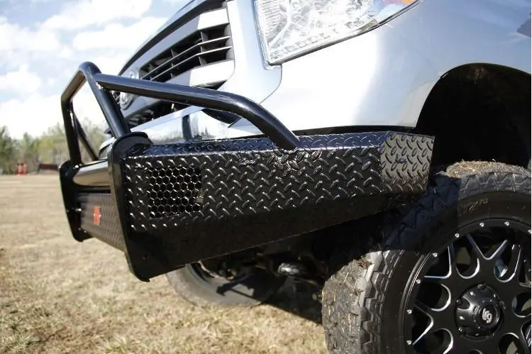 Fab Fours Tt07-K1862-1 Toyota Tundra 2007-2013 Black Steel Front Bumper Pre-Runner Guard With Tow Hooks 2