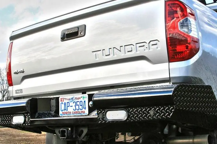 Fab Fours Tt07-T1550-1 Toyota Tundra 2007-2013 Black Steel Rear Bumper 1