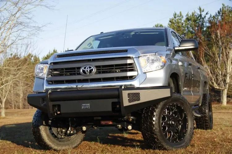 Fab Fours Tt14-R2861-1 Toyota Tundra 2014-2021 Black Steel Elite Front Bumper No Guard 2