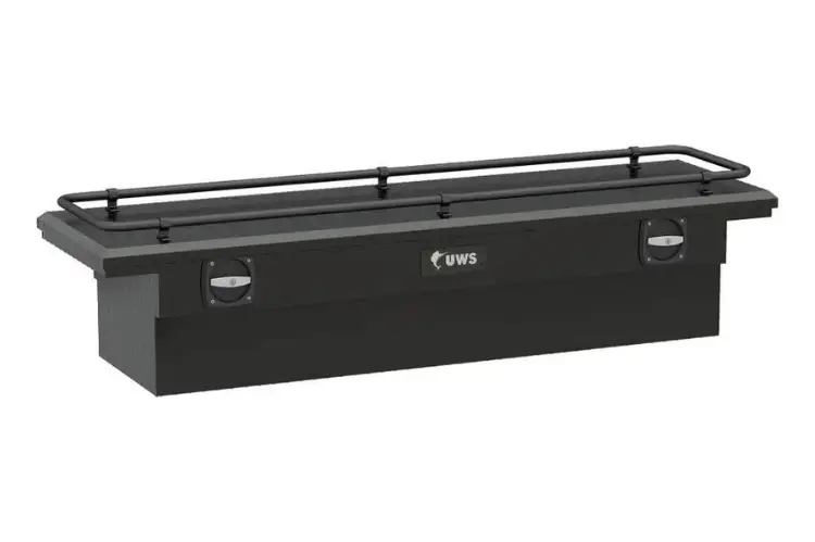 Uws Sl-69-Lp-Mb-R Chevy Silverado 2500Hd/3500Hd 1999-2024 69" Aluminum Secure Lock Crossover Truck Tool Box With Low Profile And Rail Matte Black 1