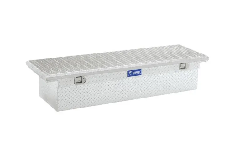 Uws Tbs-69-Lp Gmc Sierra 2500Hd/3500Hd 1999-2023 69" Crossover Truck Tool Box With Low Profile Bright Aluminum 1