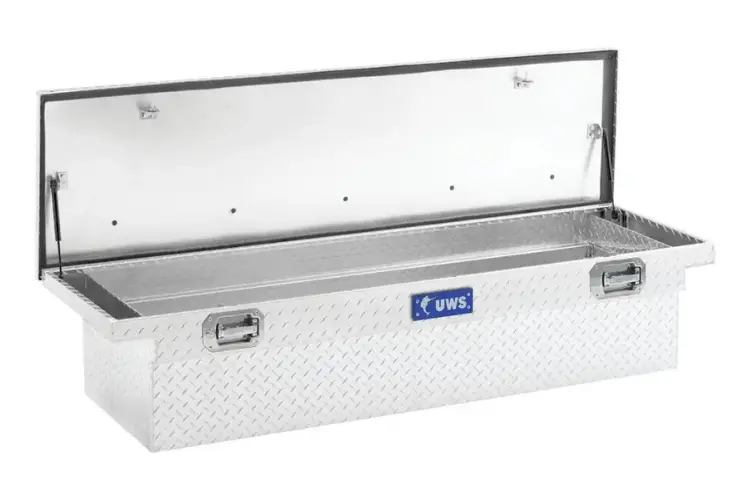 Uws Tbs-69-Lp Chevy Silverado 2500Hd/3500Hd 1999-2023 69" Crossover Truck Tool Box With Low Profile Bright Aluminum 2