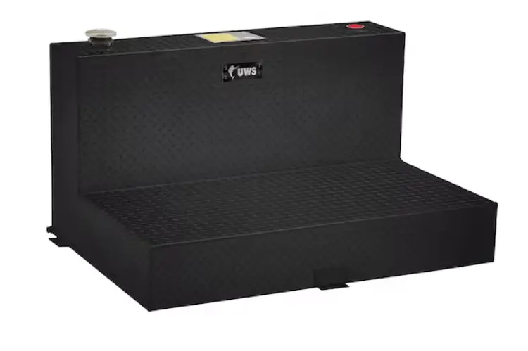 Uws Tt-100-L-T-P-B Gmc Sierra 2500Hd/3500Hd 1999-2023 100-Gallon L-Shape Aluminum Transfer Tank - Gloss Black 1