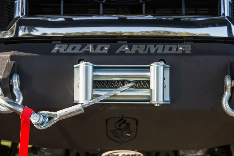 Road Armor Stealth 314R5b 2014-2015 Chevy Silverado 1500 Front Winch Ready Bumper Lonestar Guard, Black Finish And Square Fog Light Hole 2