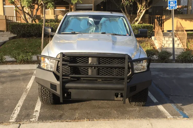 Fab Fours Dr13-R2960-1 Dodge Ram 1500 2013-2018 Black Steel Elite Front Bumper Full Guard With Tow Hooks 2