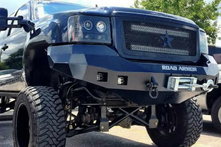 Road Armor Stealth 382R0b-Nw 2011-2014 Chevy Silverado 2500/3500 Front Non-Winch Bumper No Guard, Black Finish And Square Fog Light Hole 1