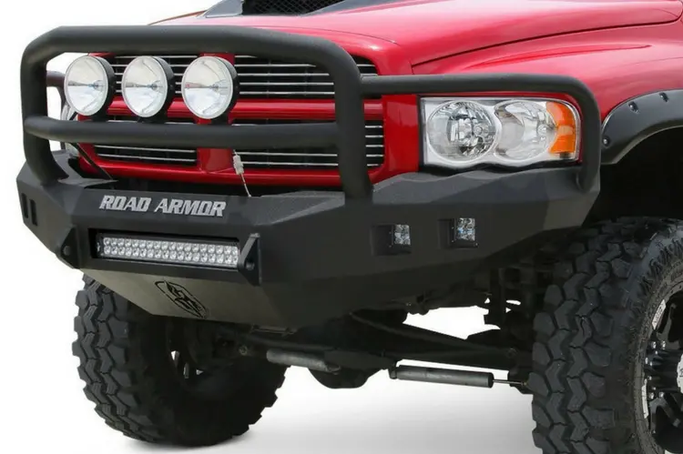 Road Armor Stealth 406R5b-Nw 2006-2009 Dodge Ram 2500/3500 Front Non-Winch Bumper Lonestar Guard, Black Finish And Square Fog Light Hole 1