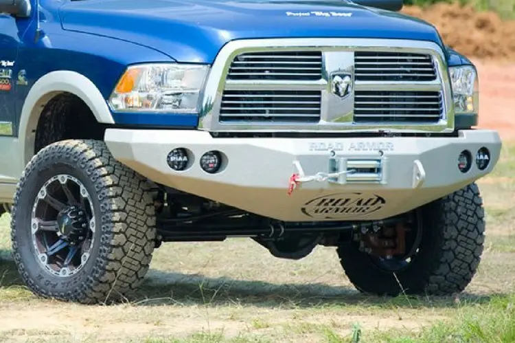 Road Armor Stealth 40800B-Nw 2010-2018 Dodge Ram 2500/3500 Front Non-Winch Bumper No Guard, Black Finish And Round Fog Light Hole 1