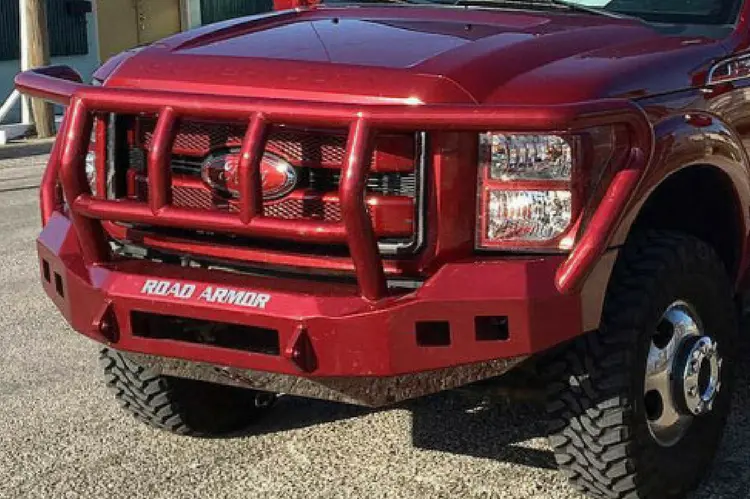 Road Armor Stealth 608R2b-Nw 2008-2010 Ford F250/F350/F450 Superduty Front Non-Winch Bumper Titan Ii Grille Guard, Black Finish And Square Fog Light Hole 1
