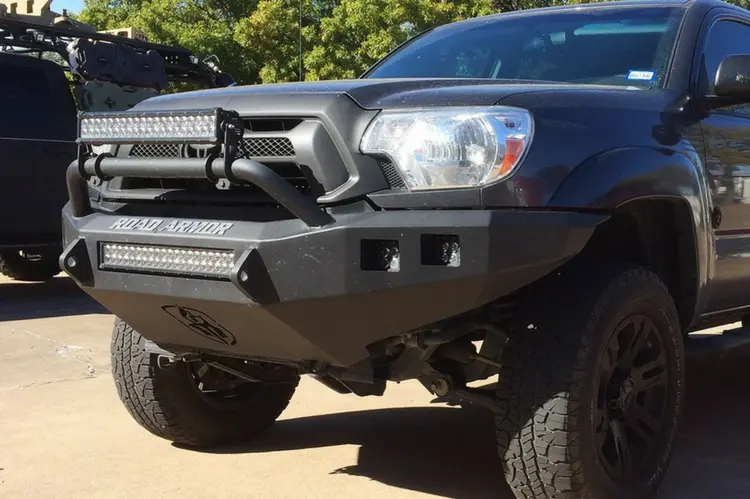 Road Armor Stealth 905R4b-Nw 2012-2015 Toyota Tacoma Front Non-Winch Bumper Pre-Runner Style, Black Finish And Square Fog Light Hole 1