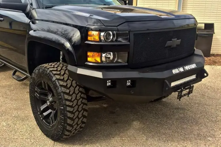 Road Armor Stealth 314R0b-Nw 2014-2015 Chevy Silverado 1500 Front Non-Winch Bumper No Guard, Black Finish And Square Fog Light Hole 1