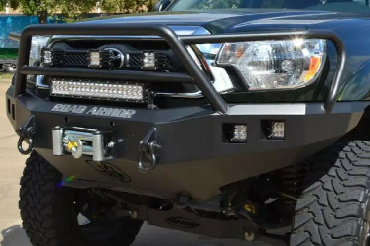 Road Armor Stealth 905R5b-Nw 2012-2015 Toyota Tacoma Front Non-Winch Bumper Lonestar Guard, Black Finish And Square Fog Light Hole 1