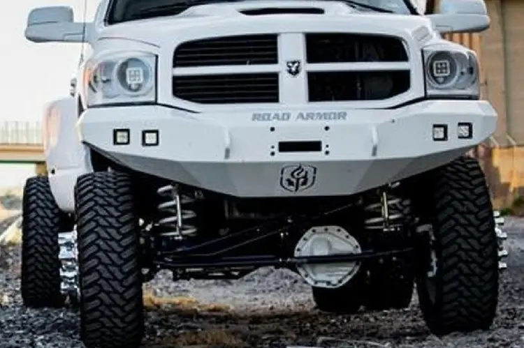 Road Armor Stealth 407R0b-Nw 2006-2008 Dodge Ram 1500 Front Non-Winch Bumper No Guard, Black Finish And Square Fog Light Hole 1
