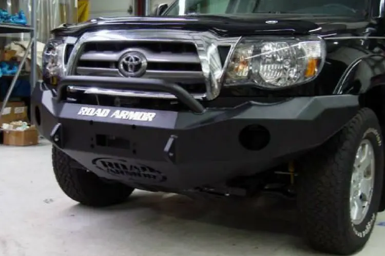 Road Armor Stealth 99014B 2005-2011 Toyota Tacoma Front Winch Ready Bumper Pre-Runner Style, Black Finish And Round Fog Light Hole 1