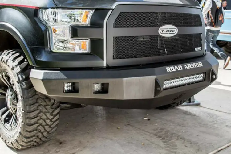 Road Armor Stealth 38200B-Nw 2011-2014 Chevy Silverado 2500/3500 Front Non-Winch Bumper No Guard, Black Finish And Round Fog Light Hole 1