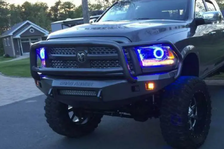 Road Armor Stealth 408R5b-Nw 2010-2018 Dodge Ram 2500/3500 Front Non-Winch Bumper Lonestar Guard, Black Finish And Square Fog Light Hole 1