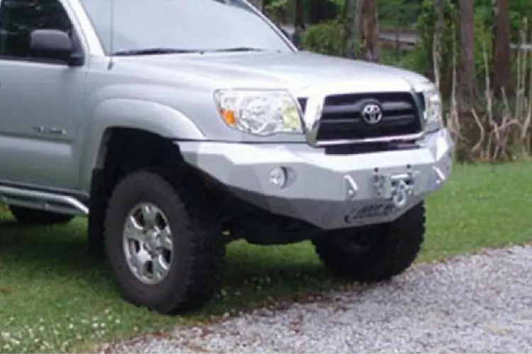 Road Armor Stealth 99010B 2005-2011 Toyota Tacoma Front Winch Ready Bumper No Guard, Black Finish And Round Fog Light Hole 2