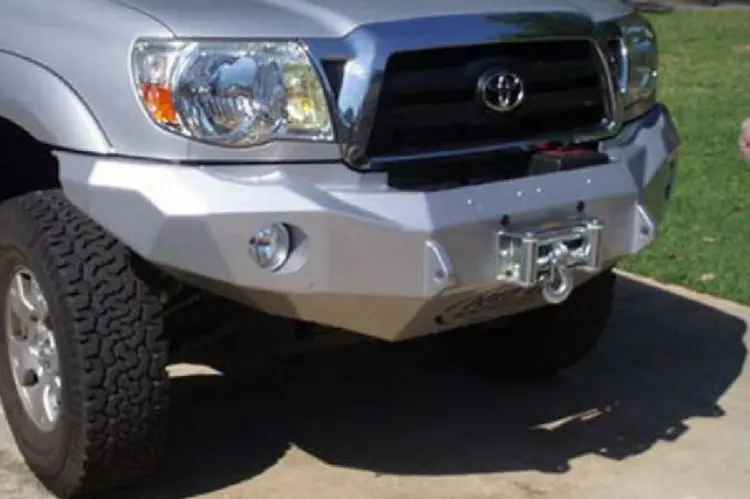 Road Armor Stealth 99010B 2005-2011 Toyota Tacoma Front Winch Ready Bumper No Guard, Black Finish And Round Fog Light Hole 1