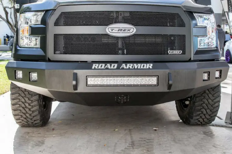 Road Armor Stealth 316R0b-Nw 2016-2018 Chevy Silverado 1500 Front Non-Winch Bumper No Guard, Black Finish And Square Fog Light Hole 2