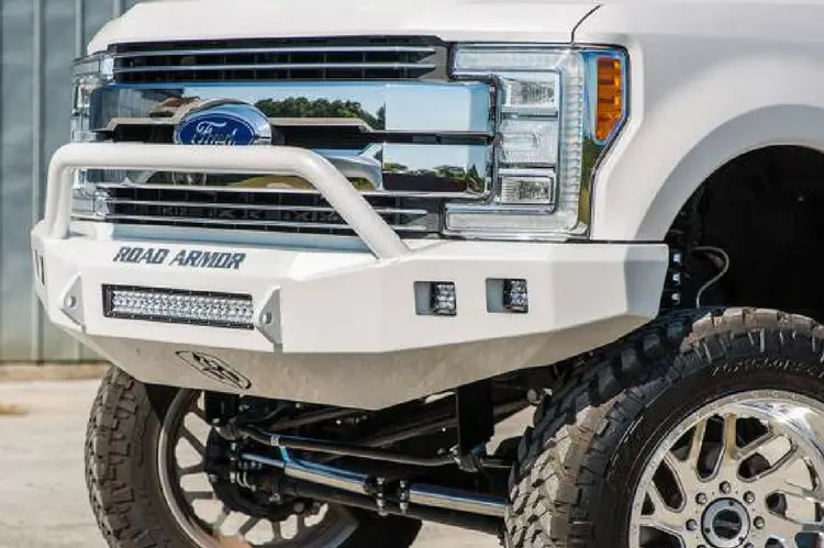 Road Armor Stealth 61744B-Nw 2017-2021 Ford F450/F550 Superduty Front Non-Winch Bumper Pre-Runner Style, Black Finish And Square Fog Light Hole 1