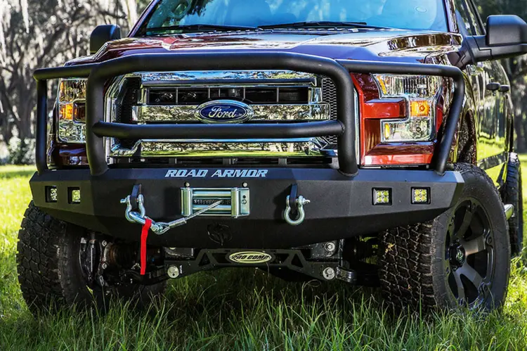 Road Armor Stealth 617F5b Ford F250/F350 Superduty 2017-2022 Front Bumper Lonestar Guard Winch Ready With Square Light Holes 1