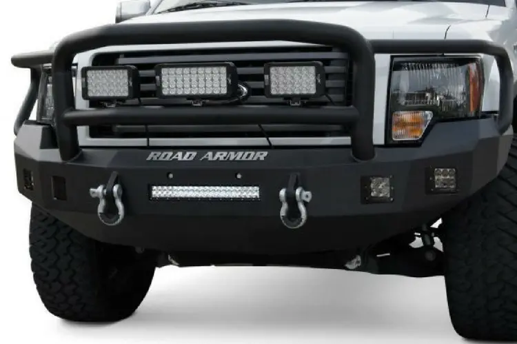Road Armor Stealth 617F5b-Nw 2017-2022 Ford F250/F350 Superduty Front Non-Winch Bumper Lonestar Guard, Black Finish And Square Fog Light Hole 1