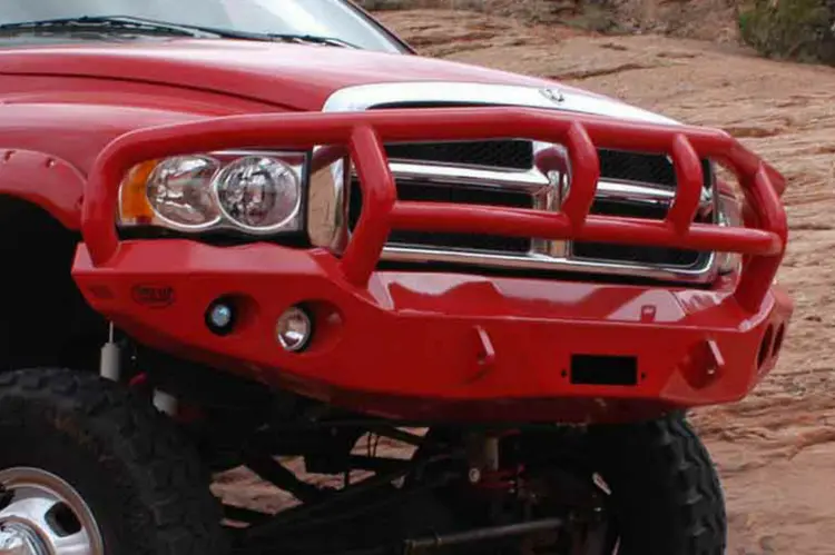 Road Armor Stealth 44042B 2003-2005 Dodge Ram 2500/3500 Stealth Front Winch Ready Bumper Titan Ii Grille Guard, Black Finish And Round Fog Light Hole 1