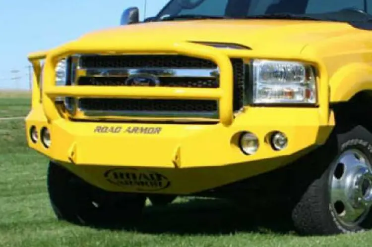 Road Armor Stealth 60505B-Nw 2005-2007 Ford F250/F350/F450 Superduty Front Non-Winch Bumper Lonestar Guard, Black Finish And Round Fog Light Hole 1