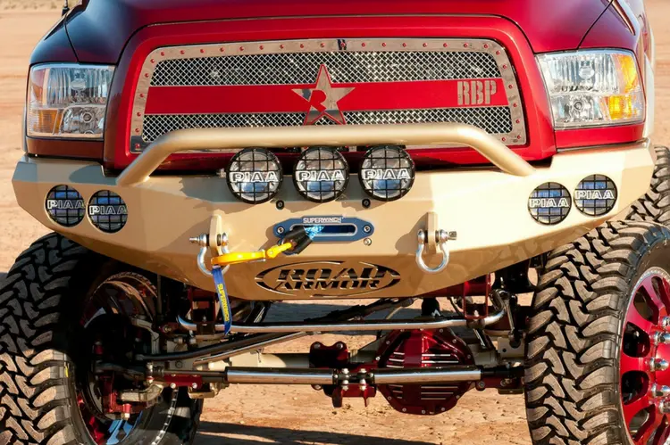 Road Armor Stealth 40804B-Nw 2010-2018 Dodge Ram 2500/3500 Front Non-Winch Bumper Pre-Runner Style, Black Finish And Round Fog Light Hole 1