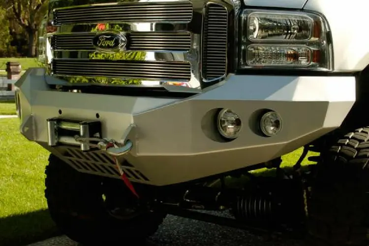 Road Armor Stealth 60500B 2005-2007 Ford F250/F350/F450 Superduty Front Winch Ready Bumper No Guard, Black Finish And Round Fog Light Hole 1