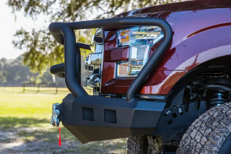 Road Armor Stealth 314R5b-Nw 2014-2015 Chevy Silverado 1500 Front Non-Winch Bumper Lonestar Guard, Black Finish And Square Fog Light Hole 1