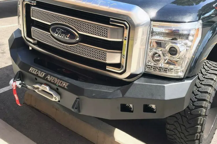 Road Armor Stealth 611R0b 2011-2016 Ford F250/F350/F450 Superduty Front Winch Ready Bumper No Guard, Black Finish And Square Fog Light Hole 1
