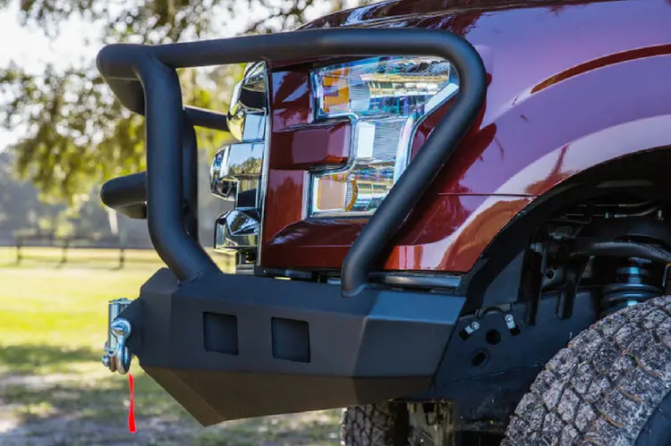 Road Armor Stealth 314R5b 2014-2015 Chevy Silverado 1500 Front Winch Ready Bumper Lonestar Guard, Black Finish And Square Fog Light Hole 1
