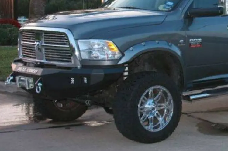 Road Armor Stealth 408R0b 2010-2018 Dodge Ram 2500/3500 Front Winch Ready Bumper No Guard, Black Finish And Square Fog Light Hole 2