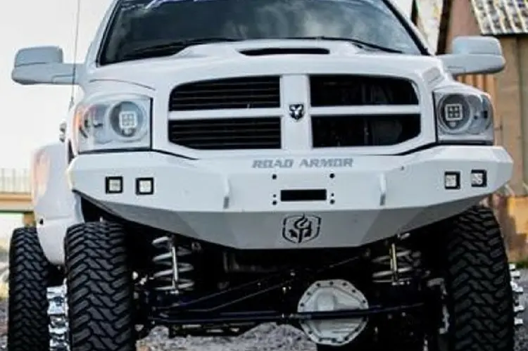Road Armor Stealth 406R0b 2006-2009 Dodge Ram 2500/3500 Front Winch Ready Bumper No Guard, Black Finish And Square Fog Light Hole 1