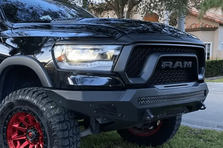 Add F611402770103 Dodge Ram 1500 Rebel 2019-2023 Stealth Fighter Front Bumper With Sensor Cut Outs 1