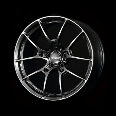 Volk Racing G025 Wheel - Shining Black Metal With Diamond Cut Edge 2