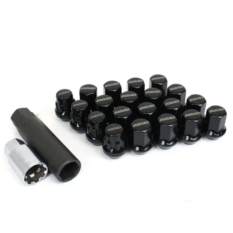 Rays 17 Hex Lug Nut And Lock Set - Black 1