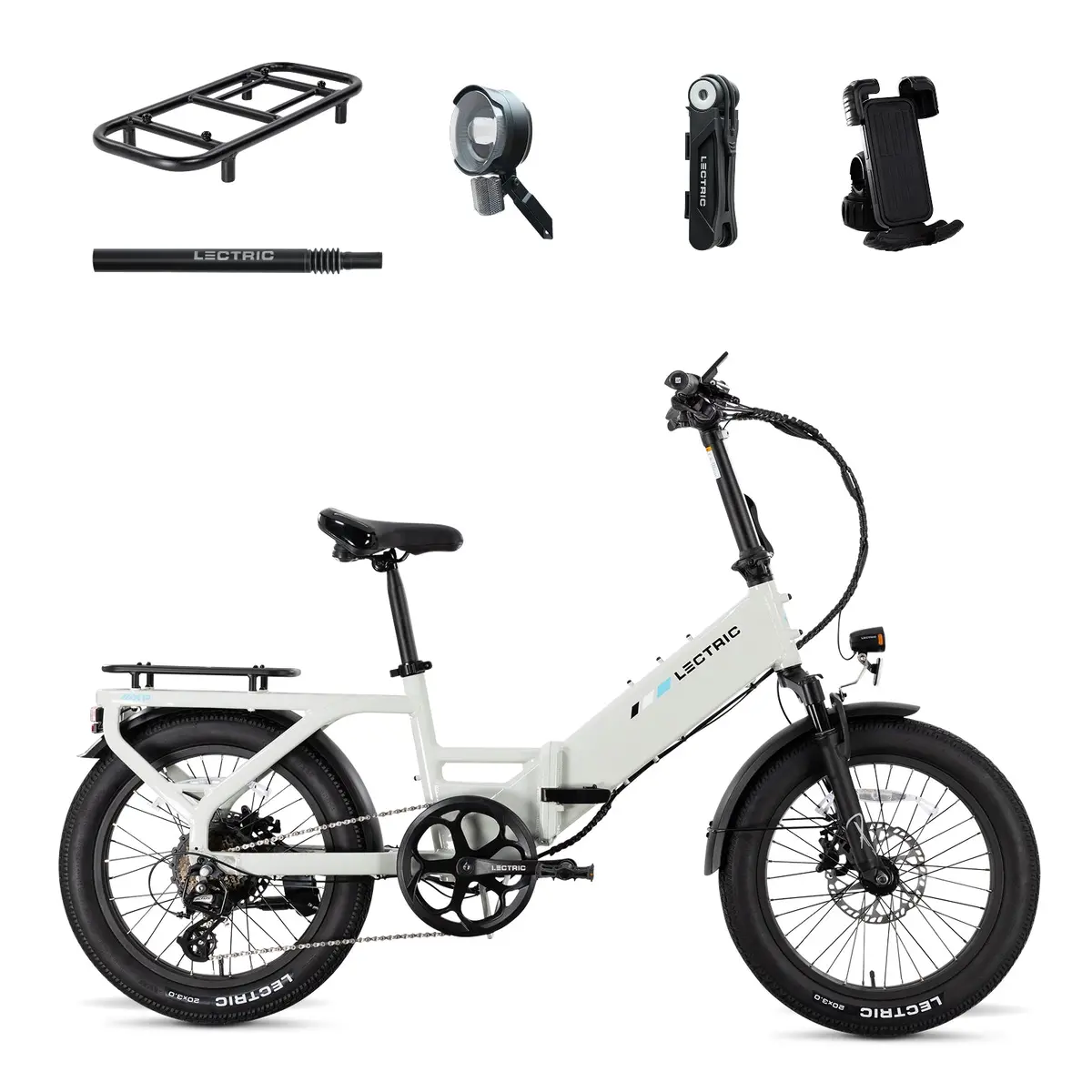 Xp4 750 Step-Thru Stratus White + Free Levelup Rack, Suspension Seat Post, Elite Headlight, Bike Lock, Phone Mount ($365 Value) 1