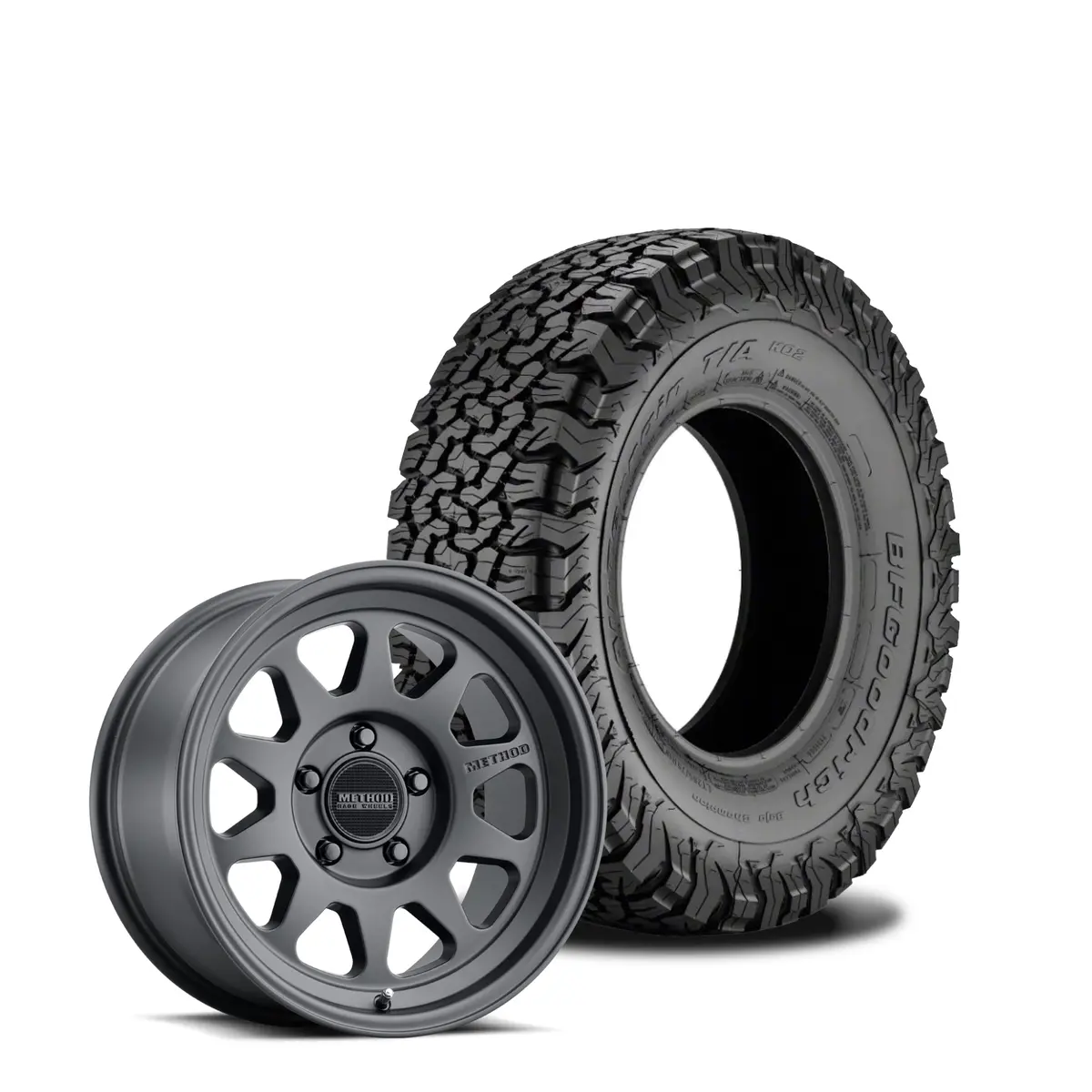 Method 316 17X8.5 Matte Black 5X5 | Bfg 315/70R17 All Terrain Ko2 | Mounted & Balanced 1