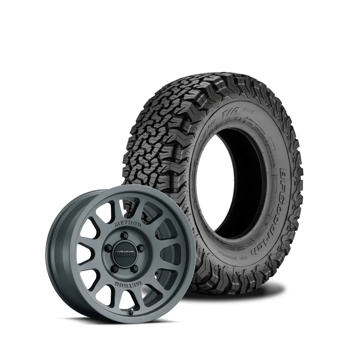 Method 703 17X8.5 Matte Black 5X5 | Bfg 315/70R17 All Terrain Ko2 | Mounted & Balanced 1