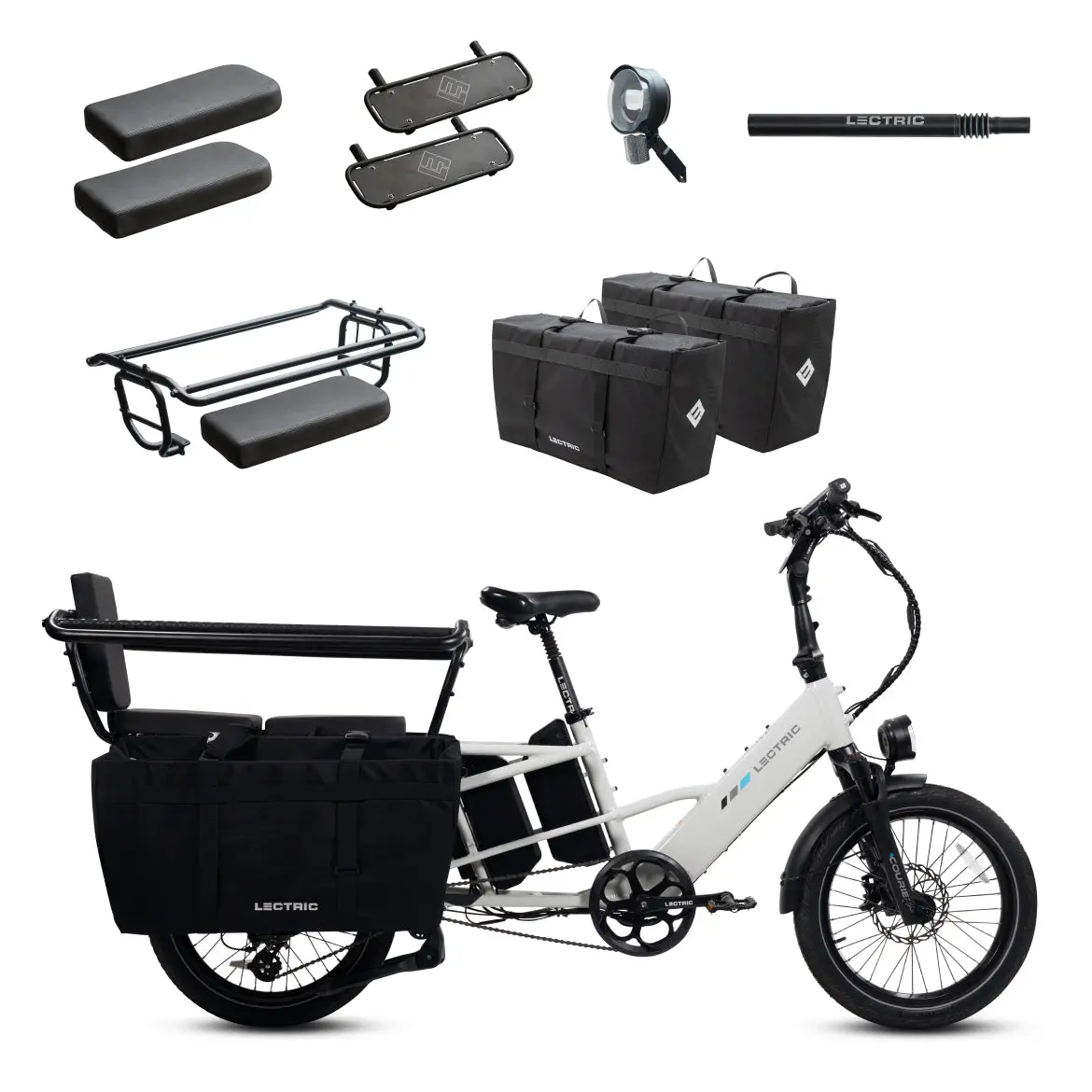 Xpedition2 Stratus White Dual-Battery + Free Running Boards, Cushions, Elite Headlight, Suspension Seat Post, Orbitor, Xl Cargo Panniers ($744 Value) 1