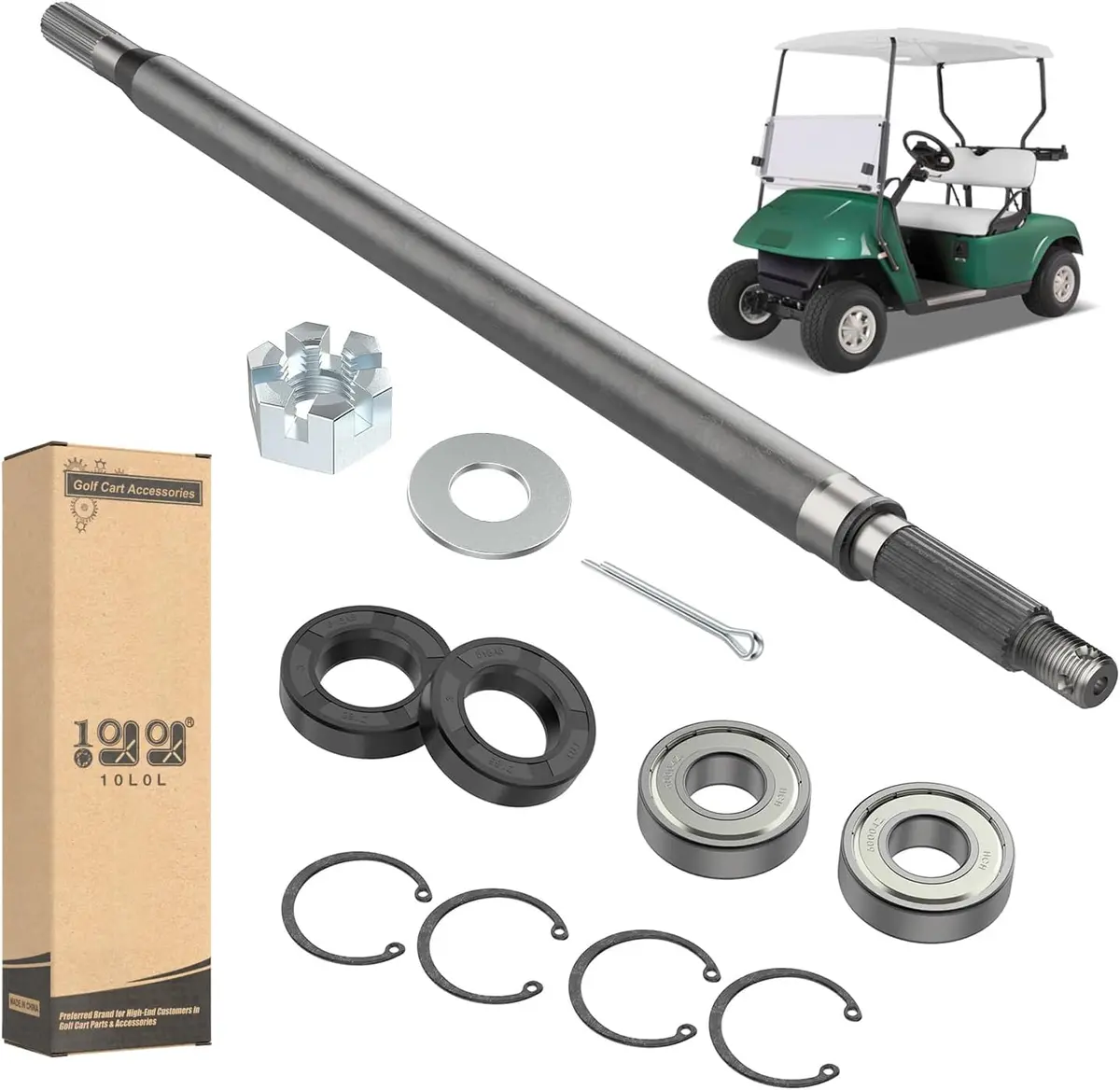 Golf Cart Rear Axle With Bearing Seal Kit For Ezgo Txt Medalist - 10L0l 1