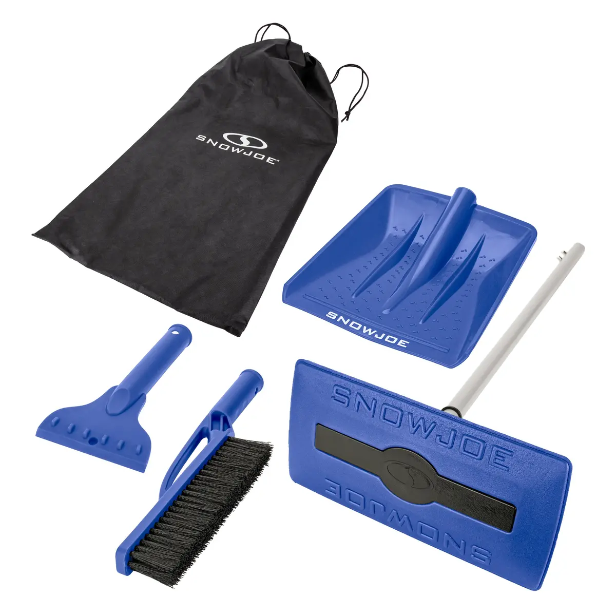 Snow Joe Sjblzd-4In1-Sjb Multi-Purpose Auto Snow Tool Kit | W/ Storage Bag | Snow Broom, Brush, Shovel, Scraper  (Blue) 1