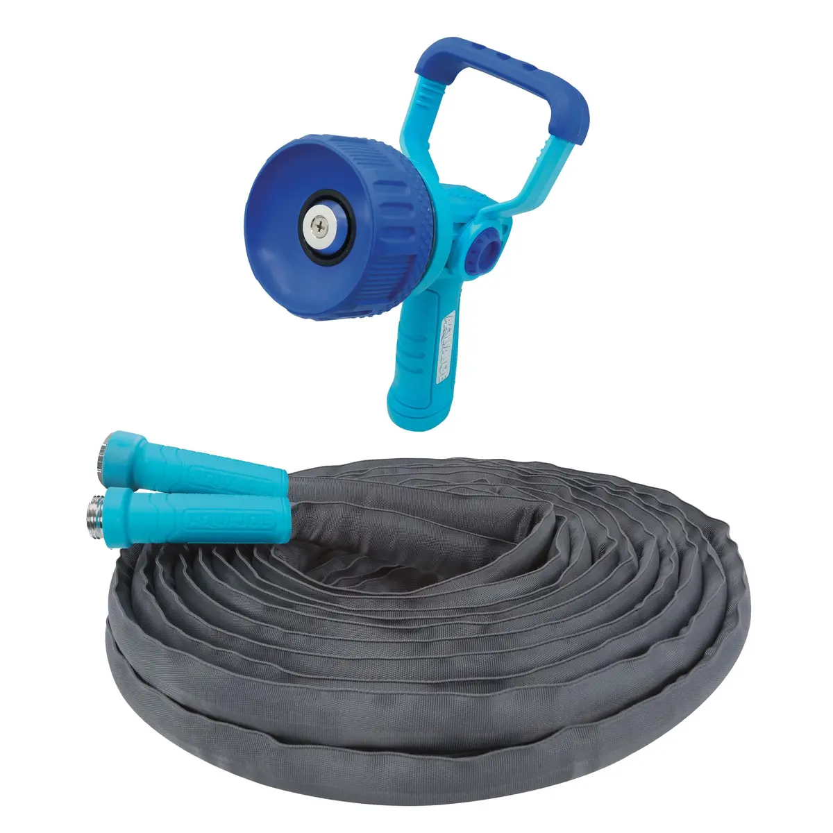 Aqua Joe Aj-Fjmax-Bdl Fiberjacket Superlight Garden Hose Bundle | W/ Fireman's Nozzle + 50 Ft Hose 1