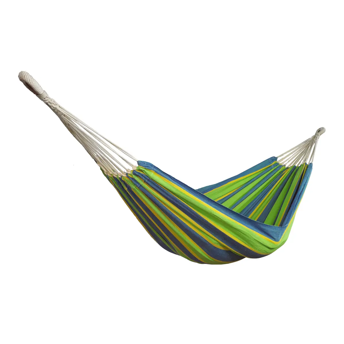 Bliss Hammocks Bh-401-Md Double Hammock In A Bag W/ Rope Loops & Hanging Hardware | 60-In. Wide | 265 Lb. Capacity (Mediterranean Stripe) 1