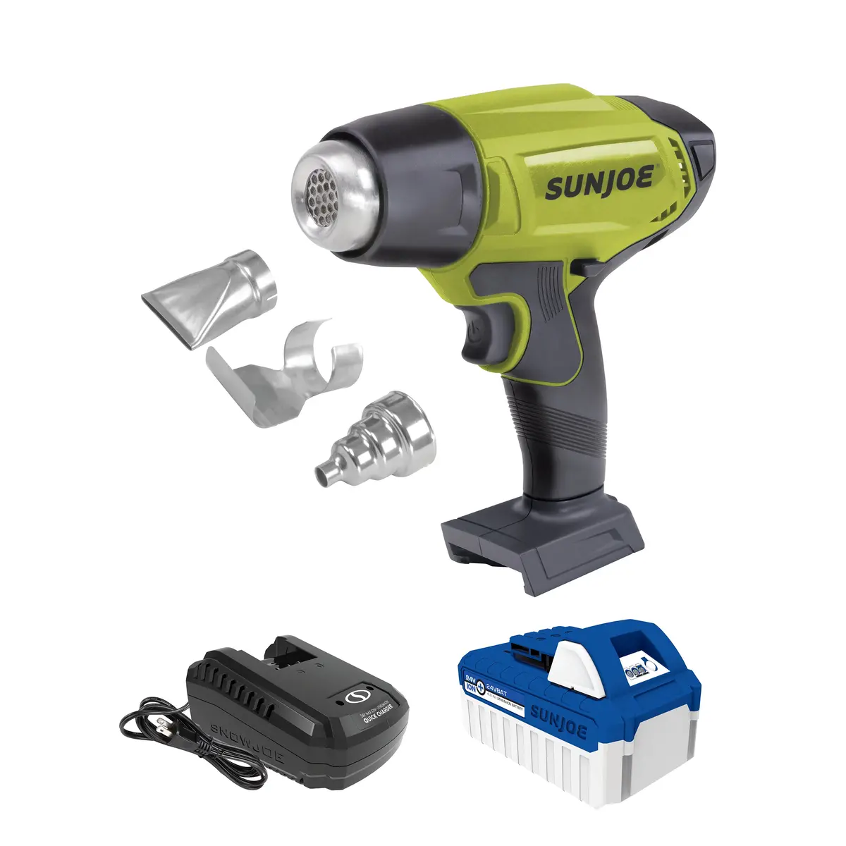 Sun Joe 24V-Hg100 24-Volt* Ionmax Cordless Heat Gun Kit | W/ 4.0-Ah Battery + Charger | 1020 °F | 5 Second Ramp | Accessories For Crafts, Shrinking, Paint Stripping, Diy 2